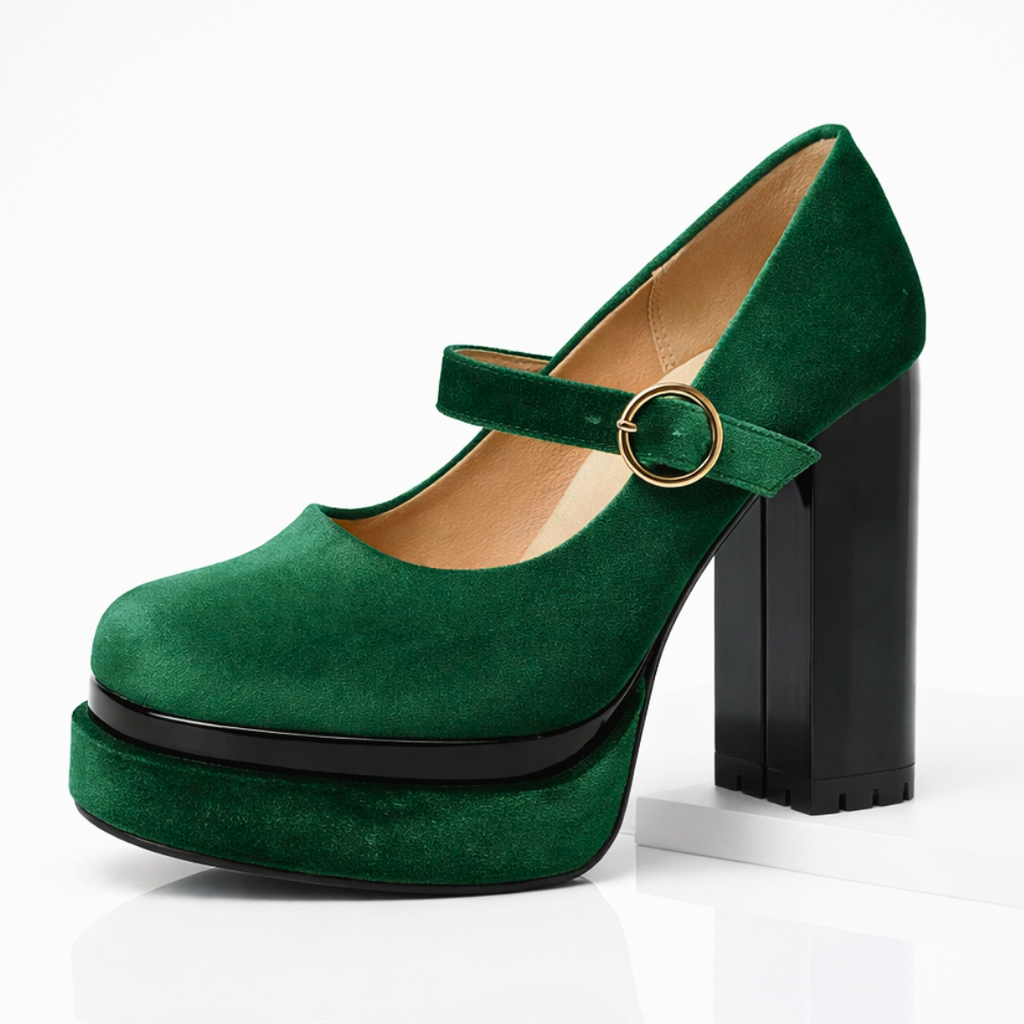 Zapatos de tacón con plataforma de terciopelo Seraphina