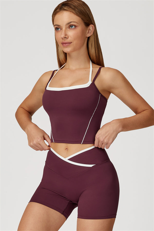Conjunto de 2 piezas Radiant: top corto y shorts