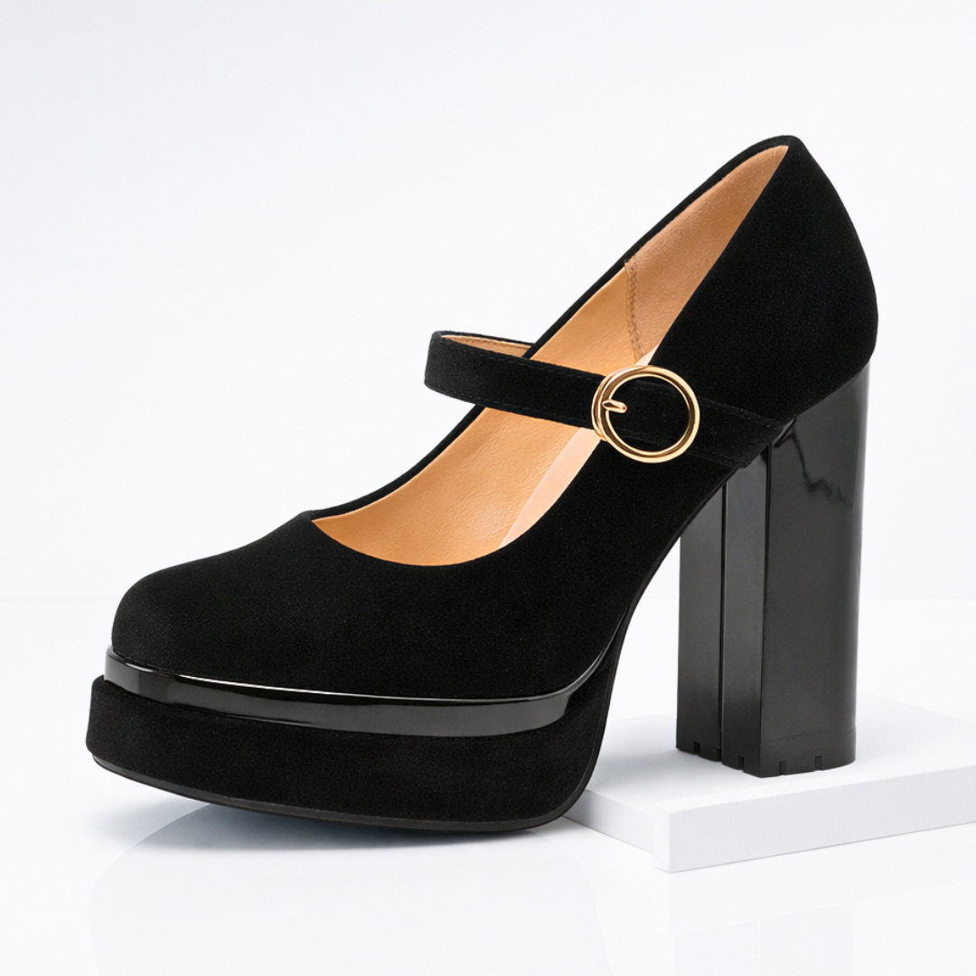 Zapatos de tacón con plataforma de terciopelo Seraphina