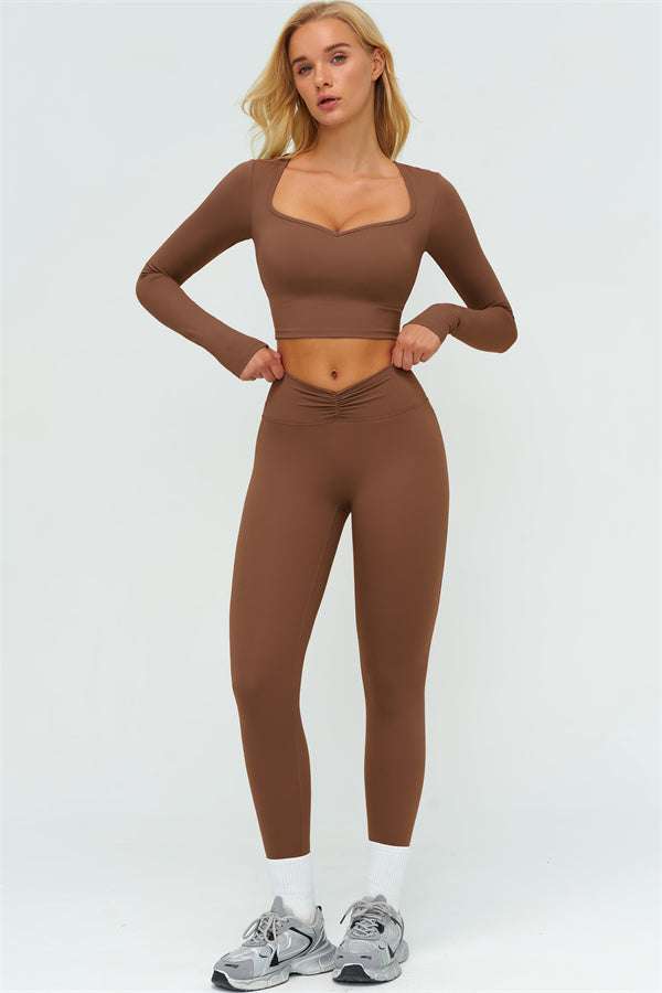 Lushness 2-delige set: cropped top met lange mouwen en leggings