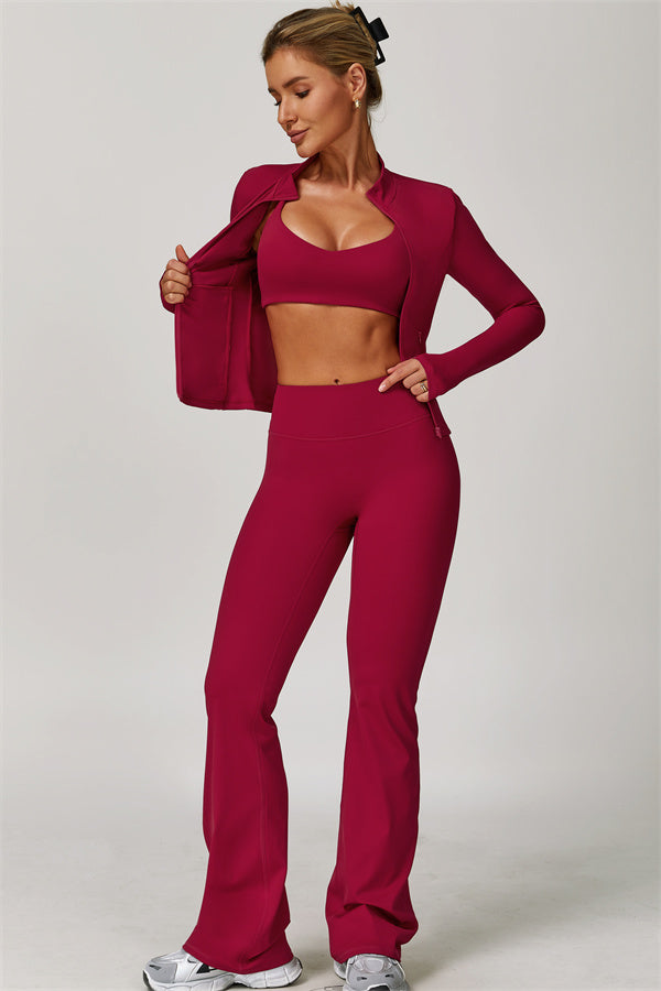 Conjunto Refresh de 2 piezas: sujetador deportivo y leggings acampanados