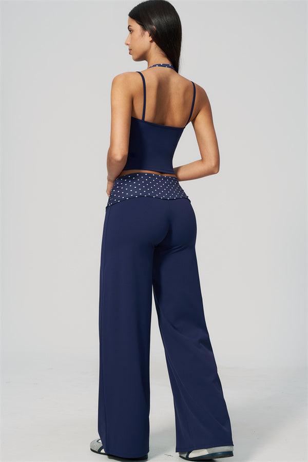 Enliven 2-delige set: mouwloze top met halternek en broek met rechte pijpen