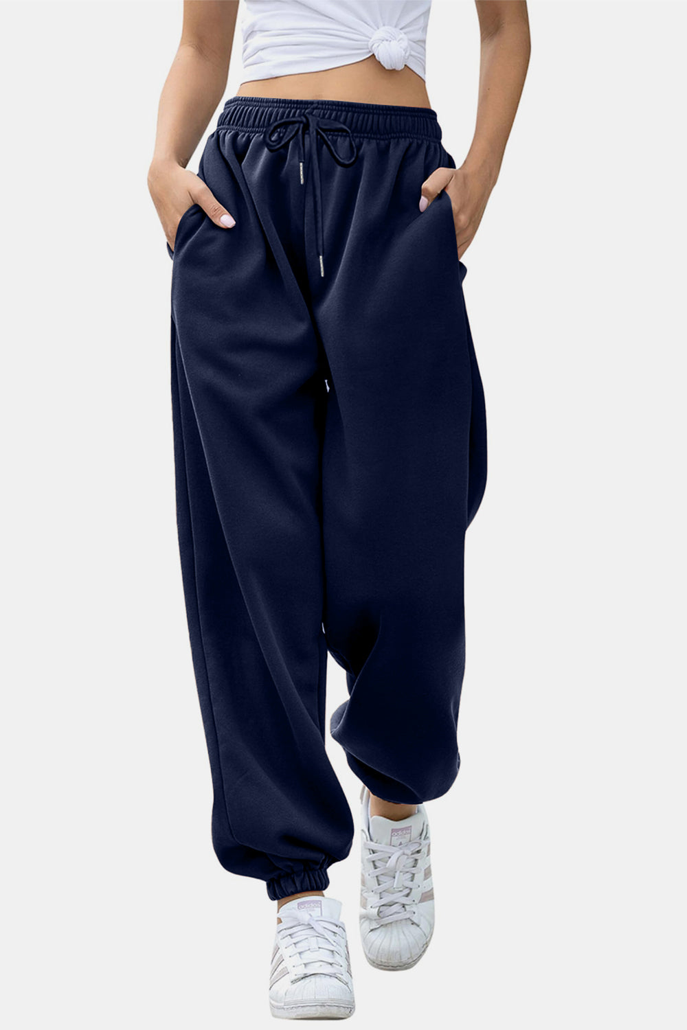 Pantalones jogger con cintura elástica y bolsillos