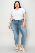 Judy Blue Jeans slim de tiro bajo con dobladillo vuelto, en tallas completas