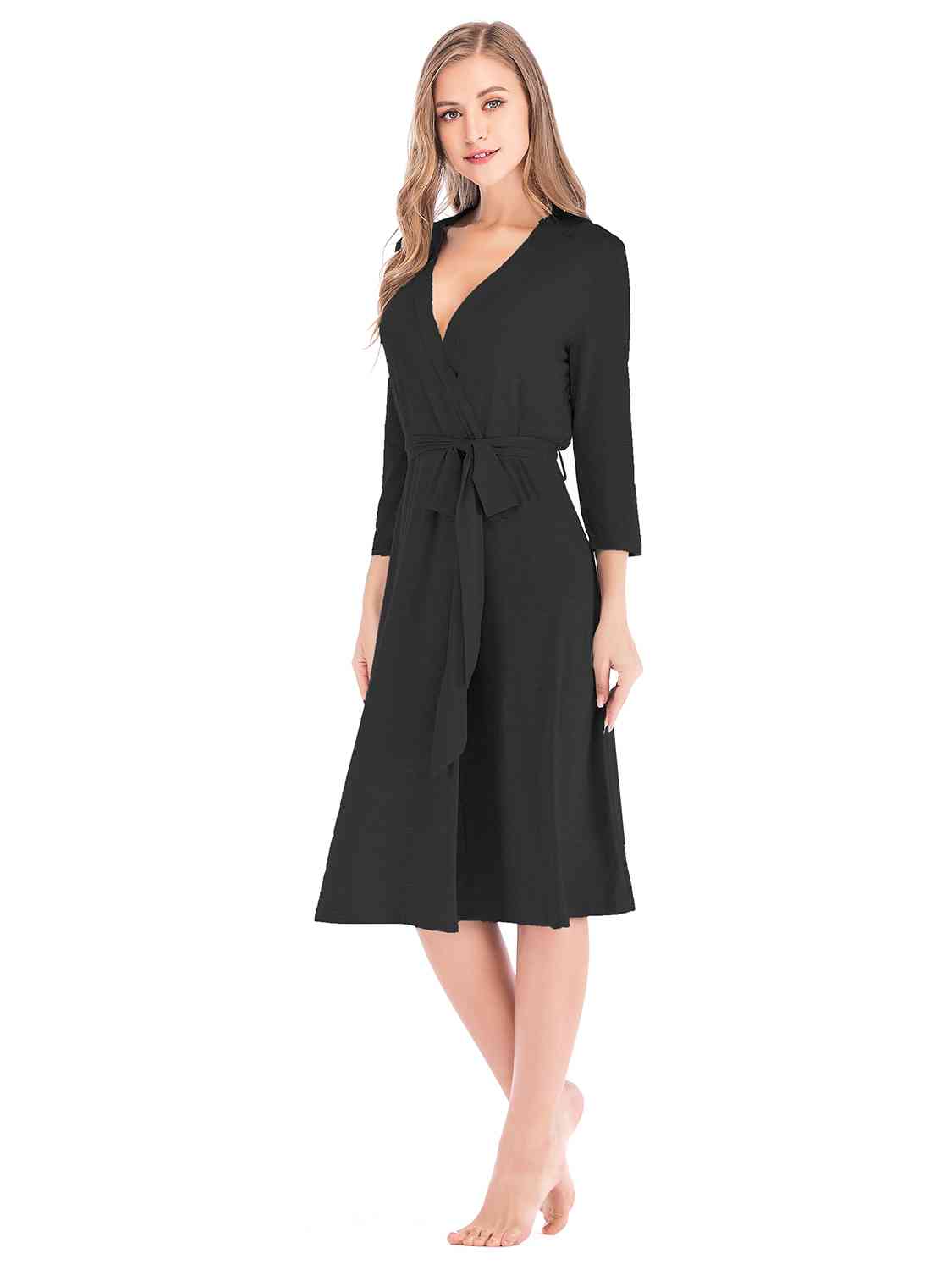 Plunge Tie Front Night Dress  Shop One Place