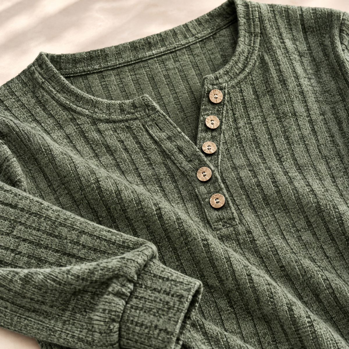 Camiseta henley de canalé Jesse Bell