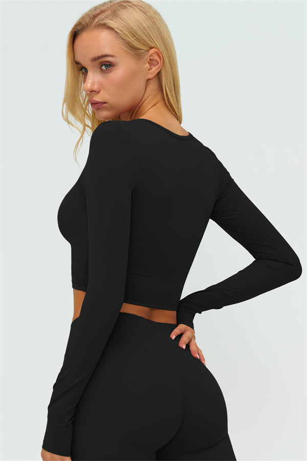 Lushness 2-delige set: cropped top met lange mouwen en leggings