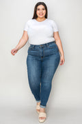 Judy Blue Jeans pitillo de talle bajo con dobladillo vuelto, en tallas extendidas