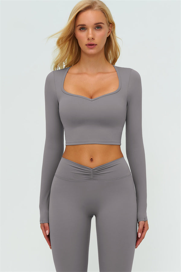 Lushness 2-delige set: cropped top met lange mouwen en leggings
