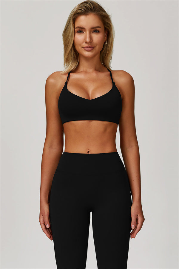 Conjunto Refresh de 2 piezas: sujetador deportivo y leggings acampanados