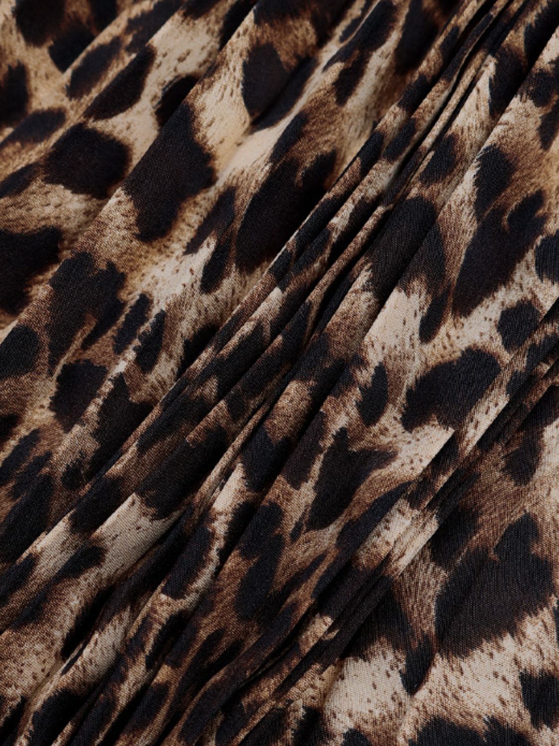Falda larga plisada de leopardo Perfee