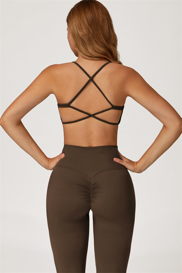 Conjunto de 2 piezas Lily con sujetador deportivo y leggings acampanados