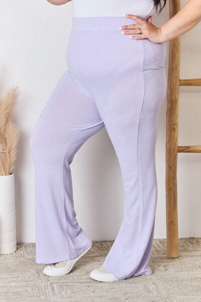 Pantalones acampanados de punto ultrasuave de cintura alta RISEN, en tallas completas