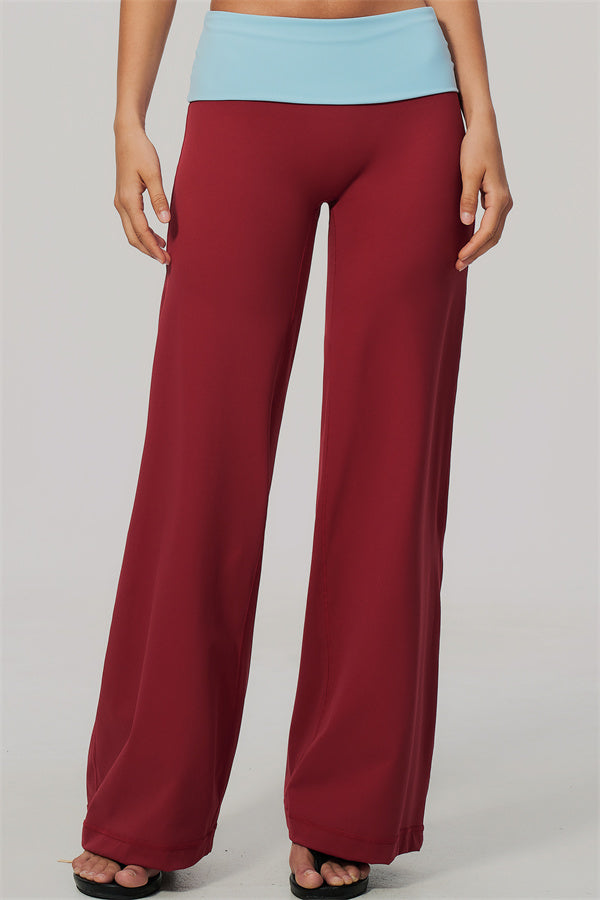 Conjunto de 2 piezas Cascade: camiseta de manga larga y pantalones de pierna recta con bloques de color