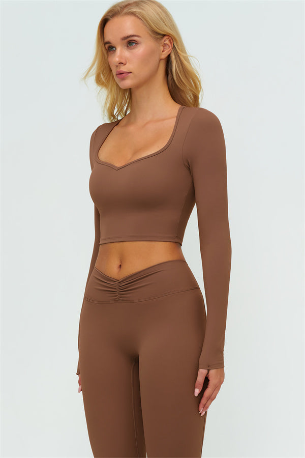 Lushness 2-delige set: cropped top met lange mouwen en leggings