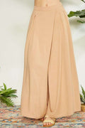 Pantalones de pierna ancha Mittoshop con detalle de pliegues cruzados