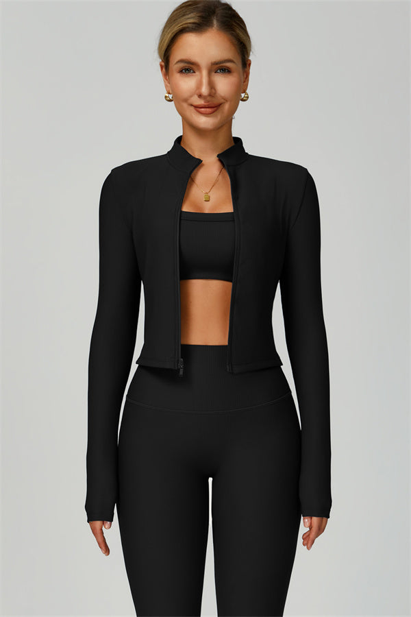Conjunto de 3 piezas Burst: chaqueta, sujetador deportivo y leggings