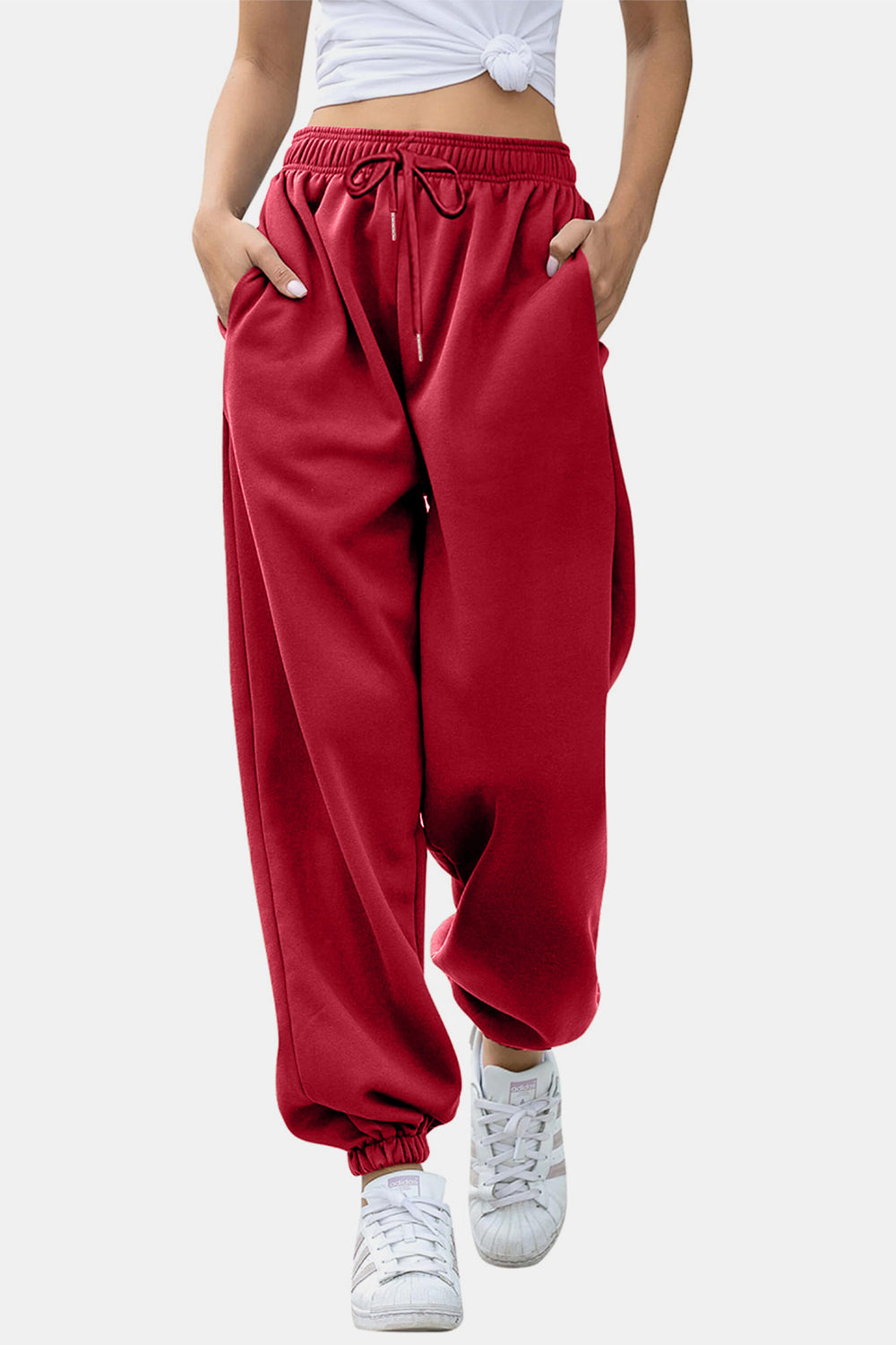 Pantalones jogger con cintura elástica y bolsillos