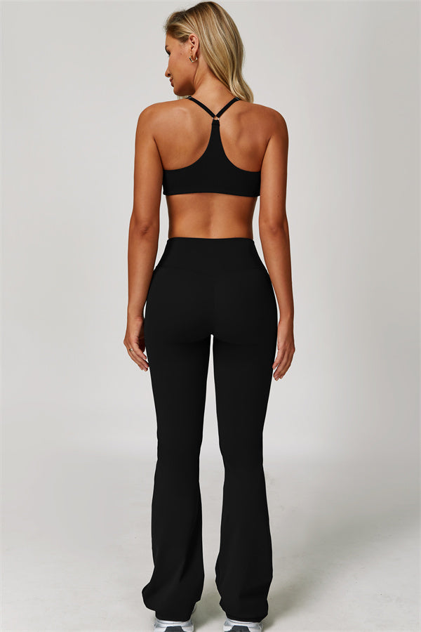 Conjunto Refresh de 2 piezas: sujetador deportivo y leggings acampanados