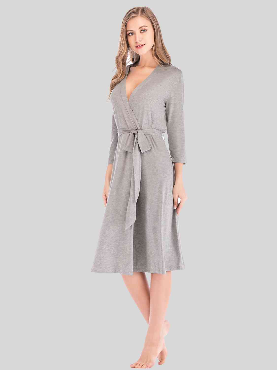 Plunge Tie Front Night Dress  Shop One Place