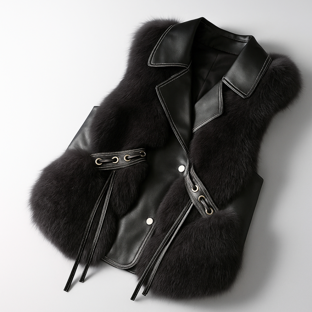 Chaleco de piel noble para invierno