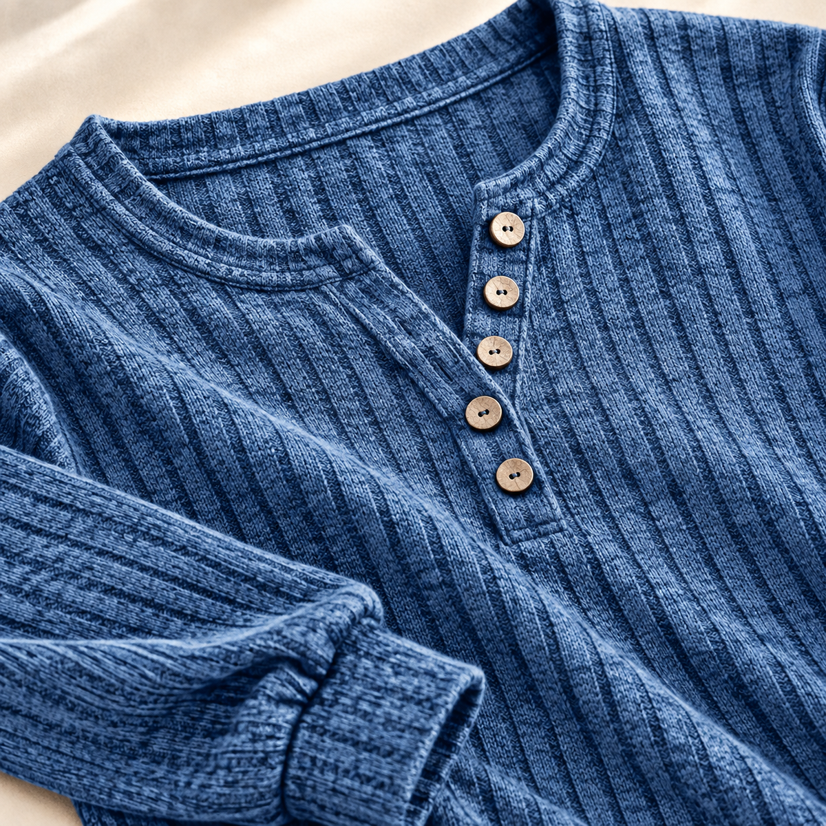 Camiseta henley de canalé Jesse Bell