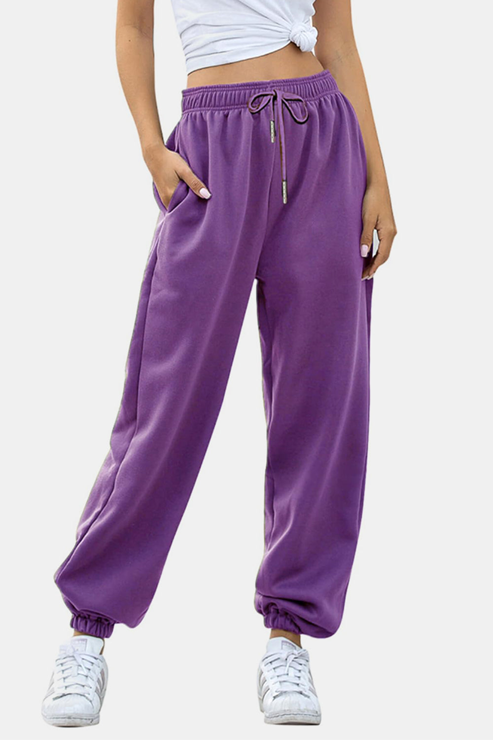 Pantalones jogger con cintura elástica y bolsillos