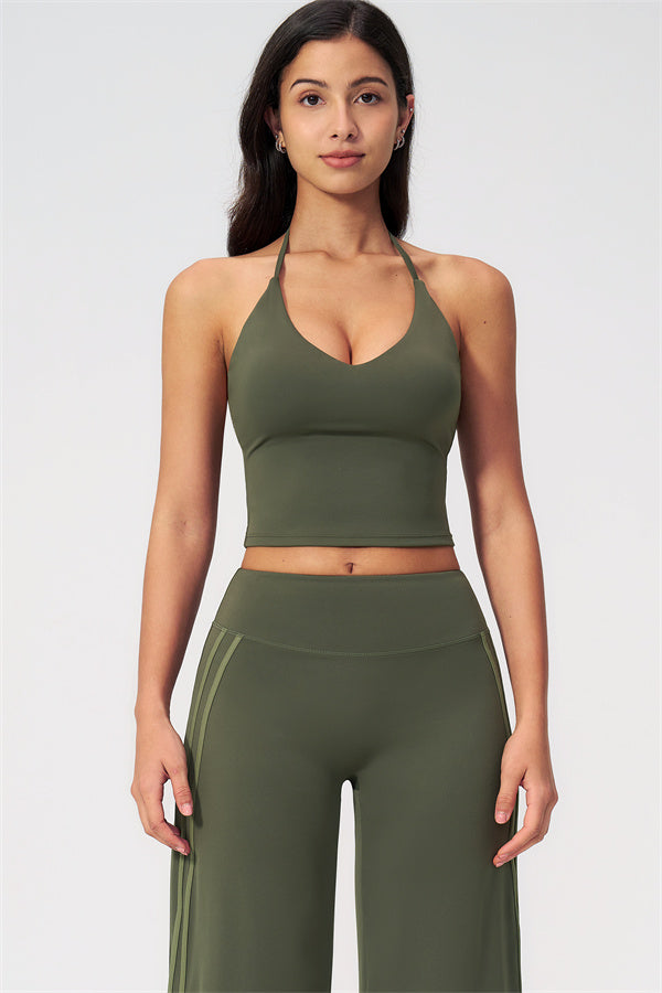 Conjunto de 2 piezas Evoke: top corto y pantalones de pierna recta