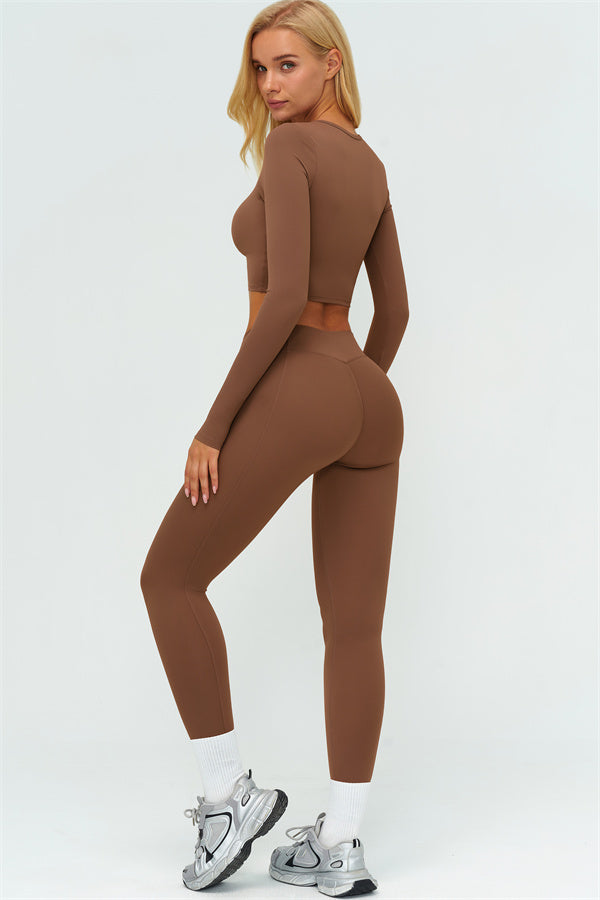 Lushness 2-delige set: cropped top met lange mouwen en leggings
