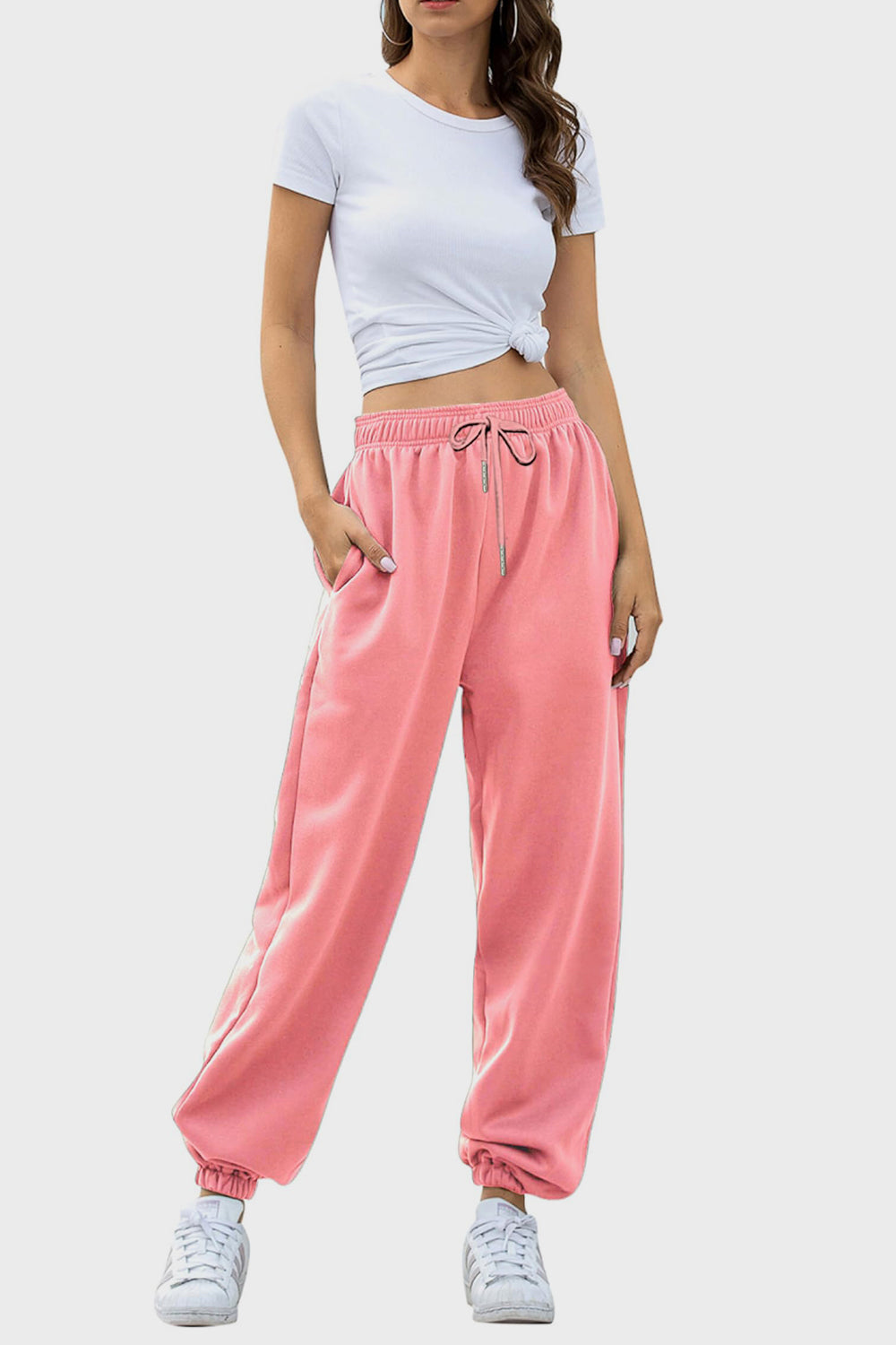 Pantalones jogger con cintura elástica y bolsillos