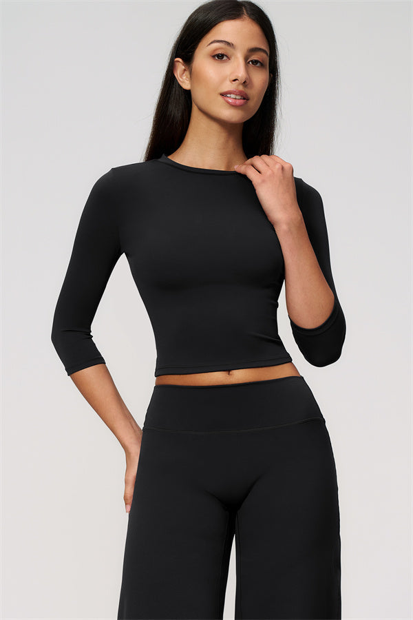 Natalia 2-piece set with half-sleeve top and wide-leg shorts