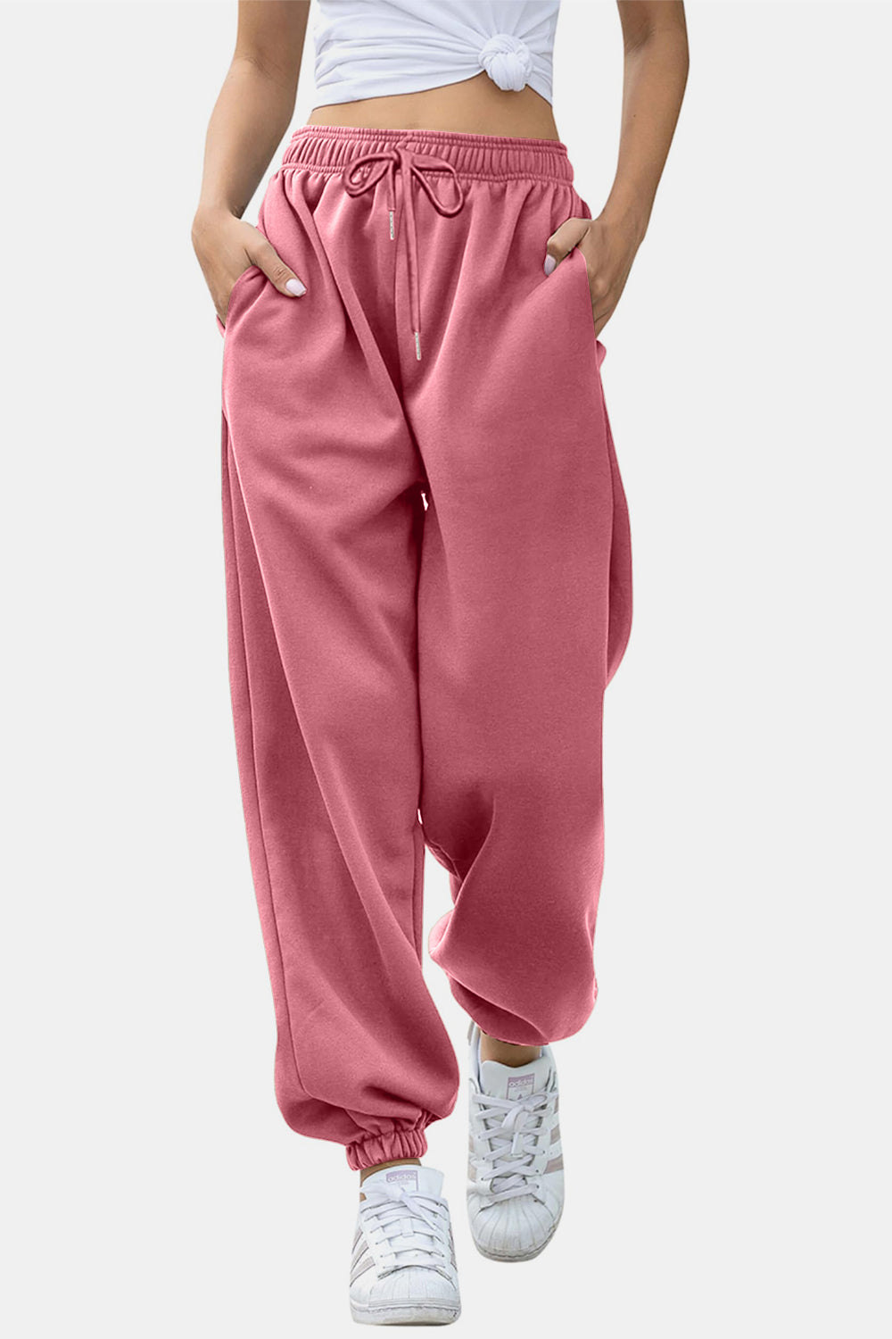 Pantalones jogger con cintura elástica y bolsillos
