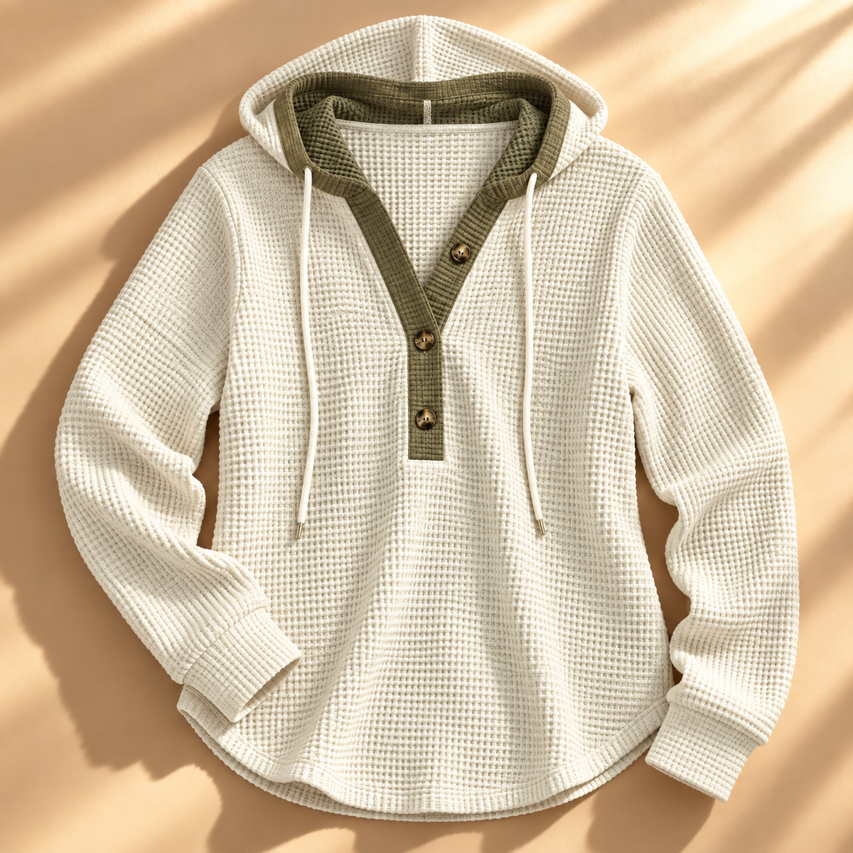 Jesse Bell Camiseta Henley de Tejido Waffle
