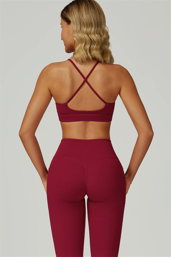 Conjunto de 2 piezas Flourish con sujetador deportivo y leggings acampanados