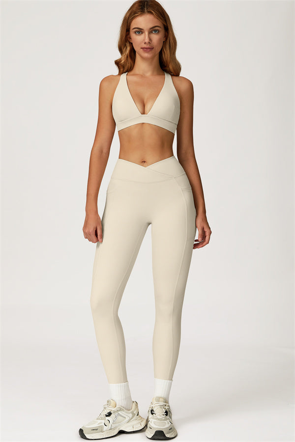 Ensemble 2 pièces Glacier : brassière de sport et leggings