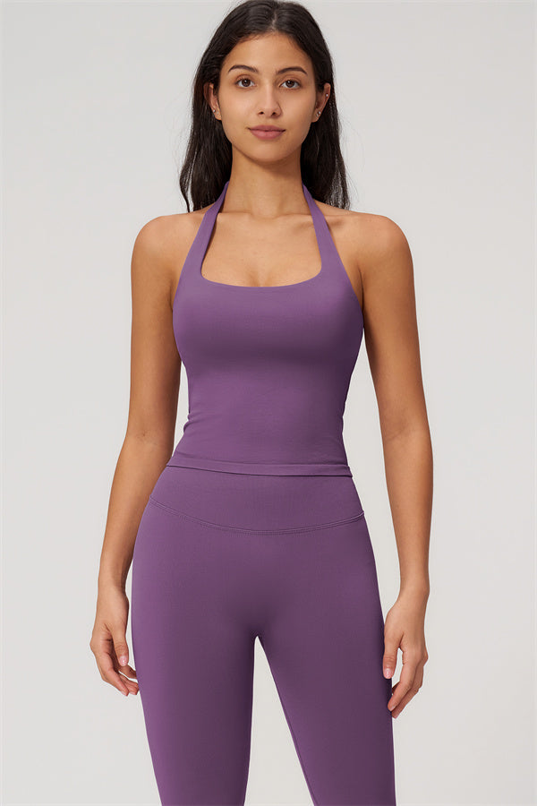 Conjunto Empower de 2 piezas: top corto halter y leggings