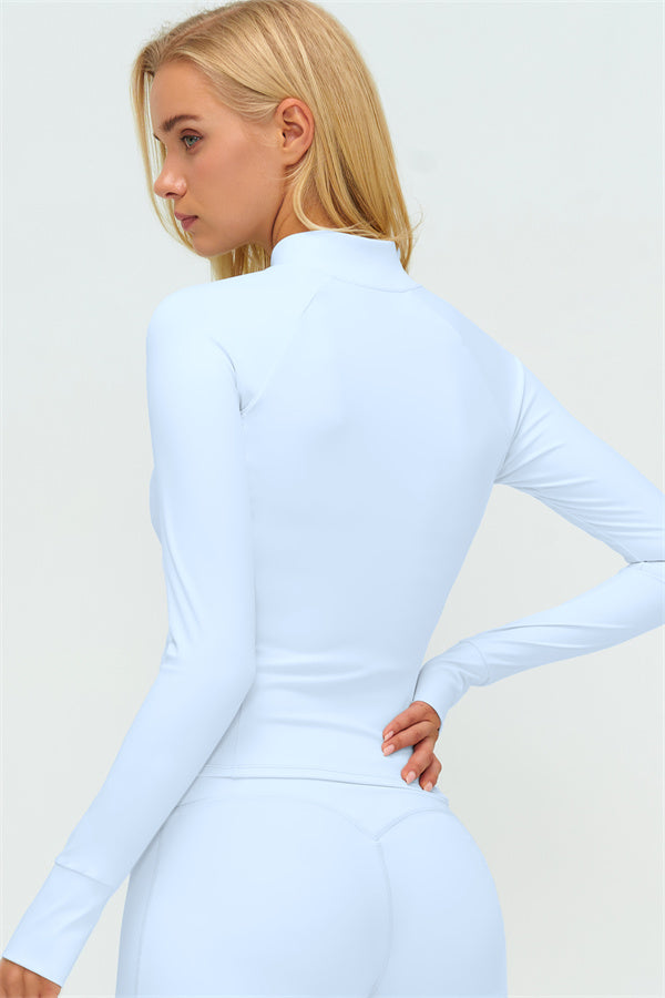 Conjunto Twirl de 3 piezas: chaqueta con cremallera, top halter y pantalones de pierna recta