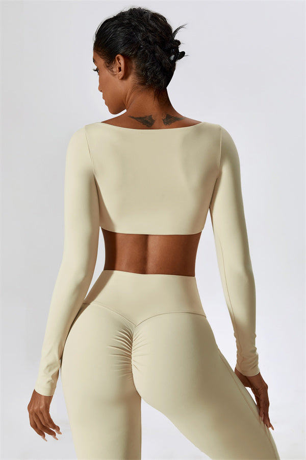 Conjunto de 2 piezas Lily Belle: top corto y leggings acampanados