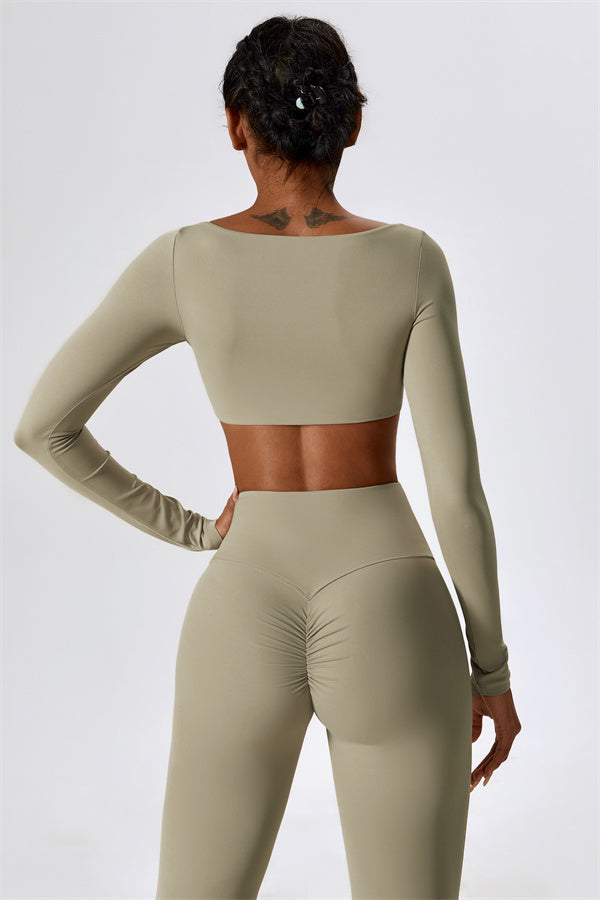 Conjunto de 2 piezas Lily Belle: top corto y leggings acampanados