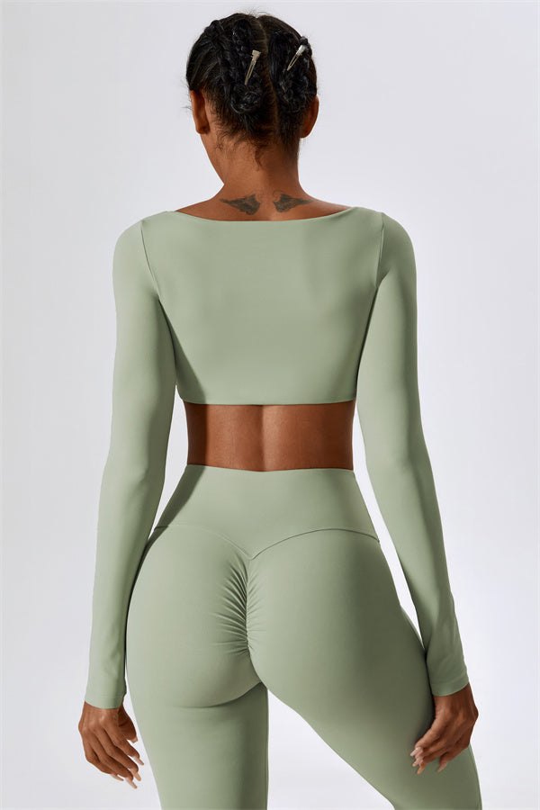 Conjunto de 2 piezas Lily Belle: top corto y leggings acampanados