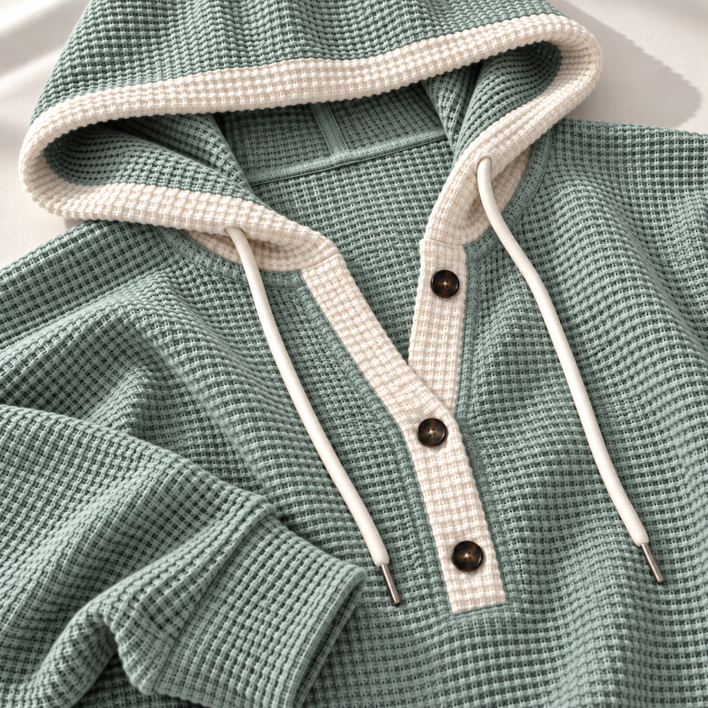 Jesse Bell Camiseta Henley de Tejido Waffle