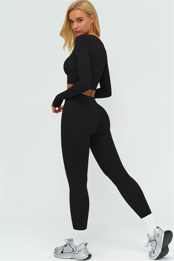 Lushness 2-delige set: cropped top met lange mouwen en leggings