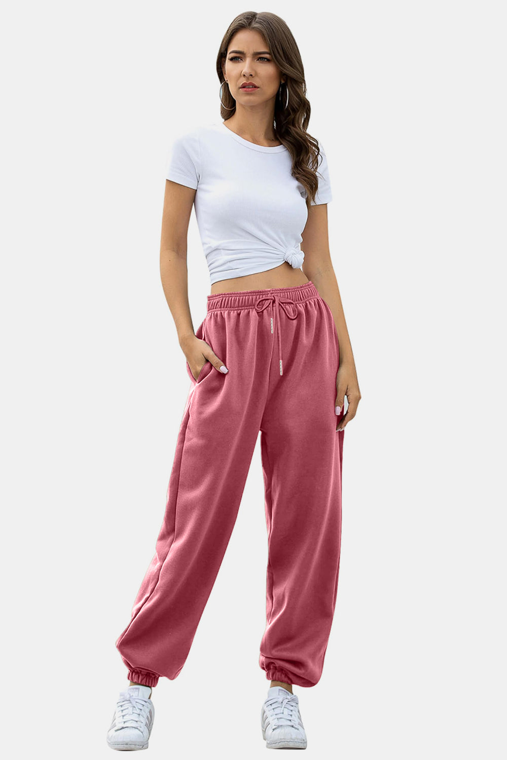 Pantalones jogger con cintura elástica y bolsillos