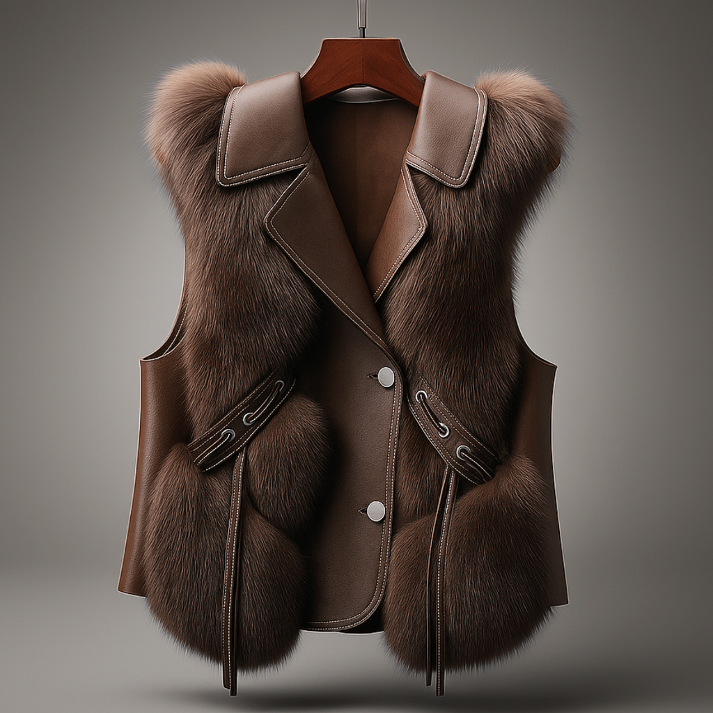 Chaleco de piel noble para invierno