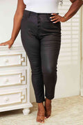 Kancan Jeans skinny de tiro alto al tobillo con acabado negro, tallas grandes
