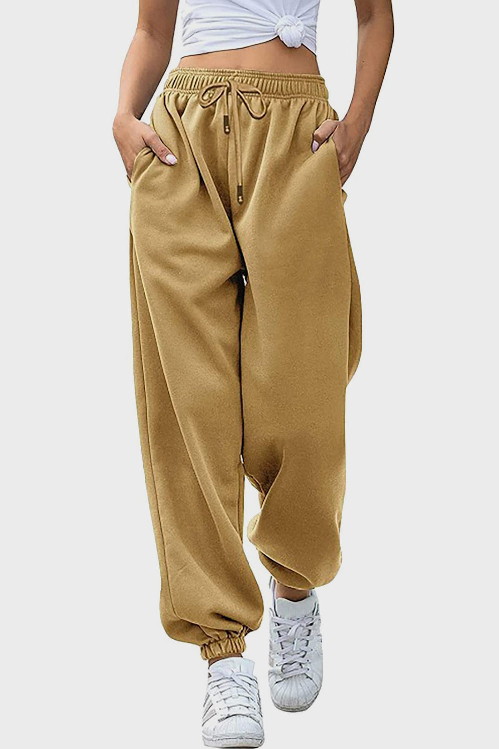 Pantalones jogger con cintura elástica y bolsillos