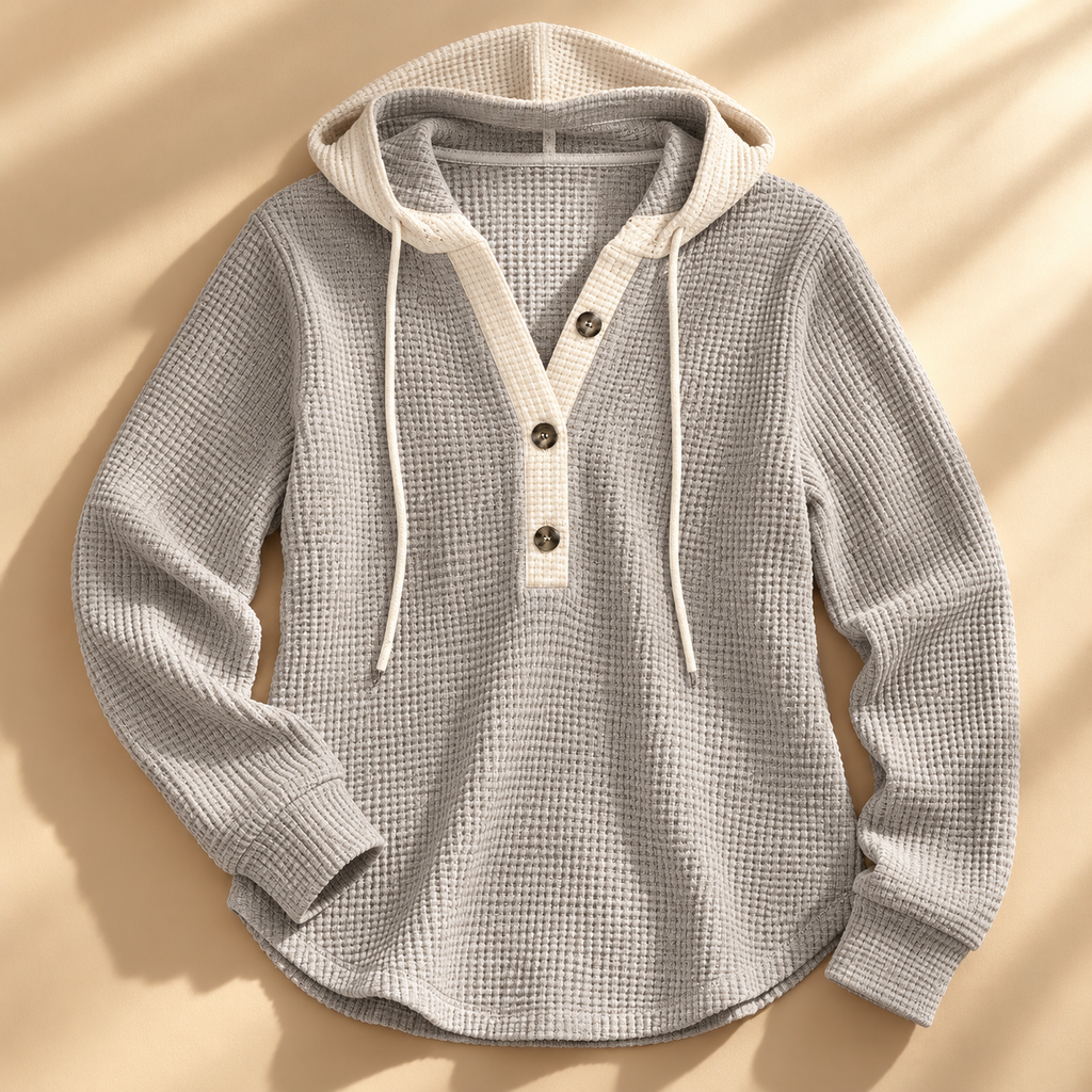 Jesse Bell Camiseta Henley de Tejido Waffle