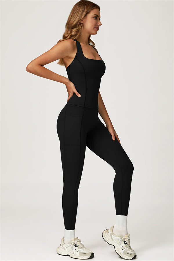 Conjunto de 2 piezas Glacier con top corto de tirantes y leggings