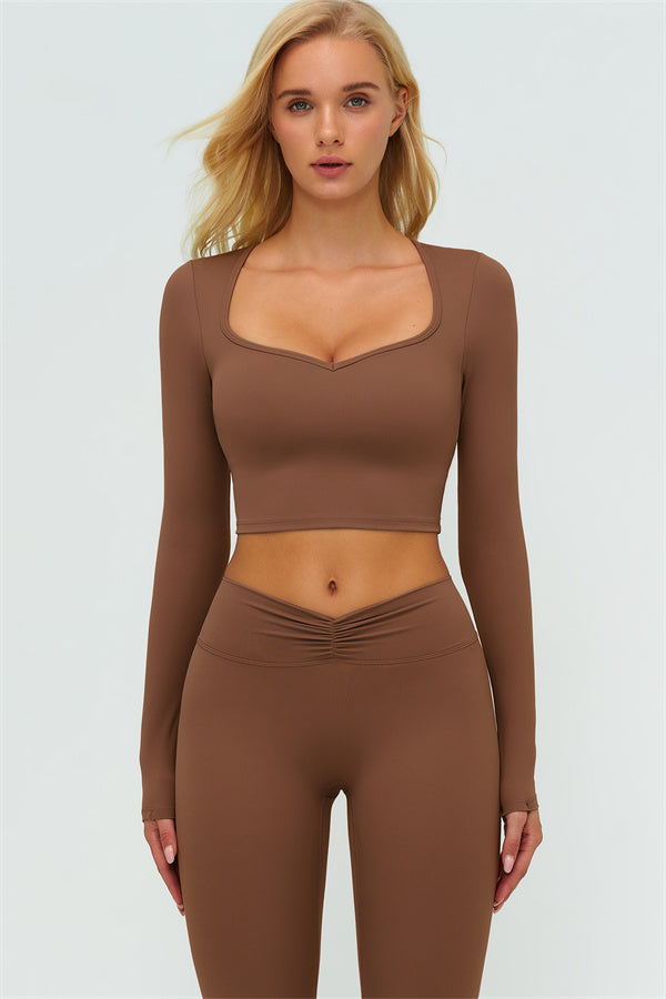 Lushness 2-delige set: cropped top met lange mouwen en leggings