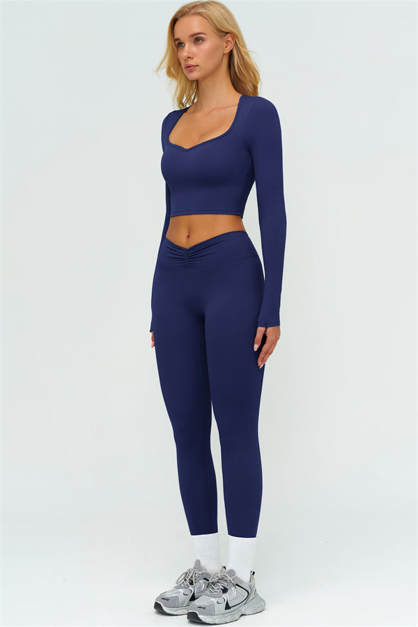 Lushness 2-delige set: cropped top met lange mouwen en leggings